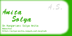 anita solya business card